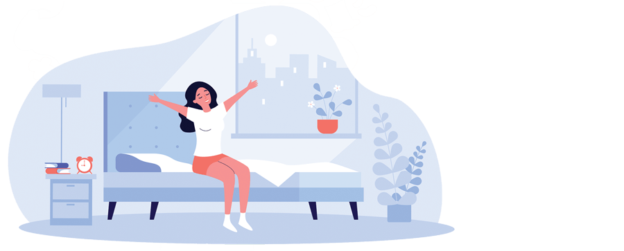 Illustration - kvinnor sträcker sig - frågor om hälsa och kostplan