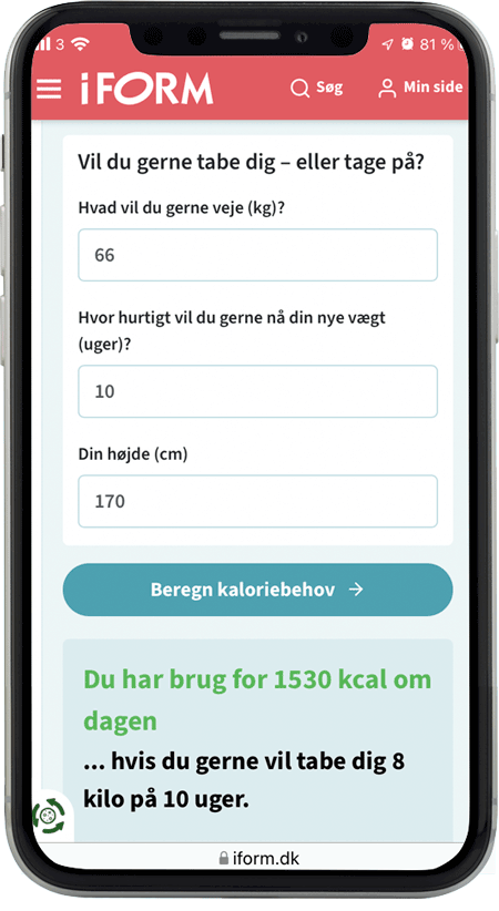 Vælg kostplan ud fra kalorie-behov – beregnet med kalorieberegner