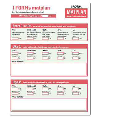 Skjema for mål og vekt