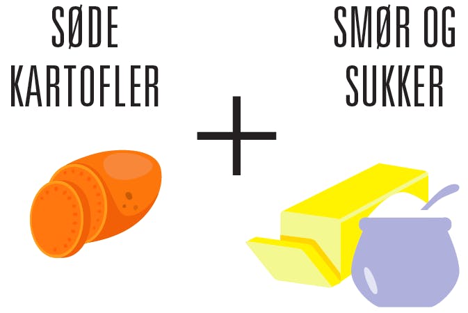 Søde kartofler med smør og sukker
