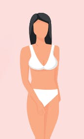 Tegning af pige i sin menstruationscyklus