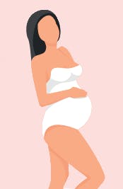 Illustrasjon av kvinne under graviditet