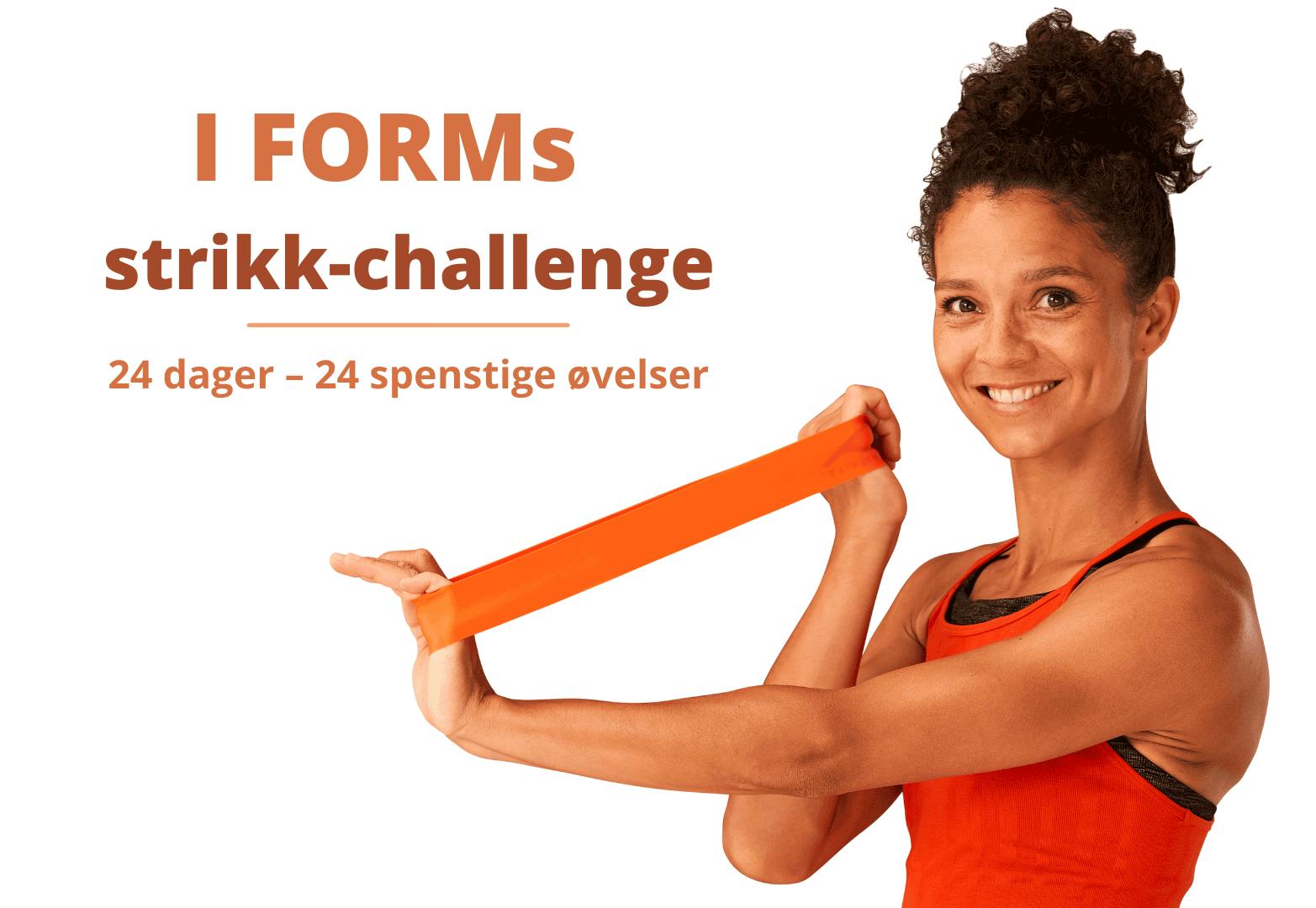 Kvinne trener med strikk