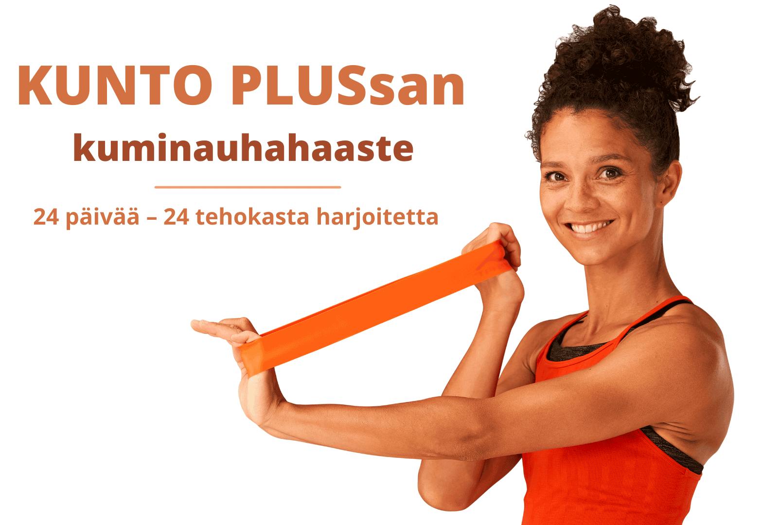 Kuminauhahaasteella - Nainen treenaa kuminauhalla