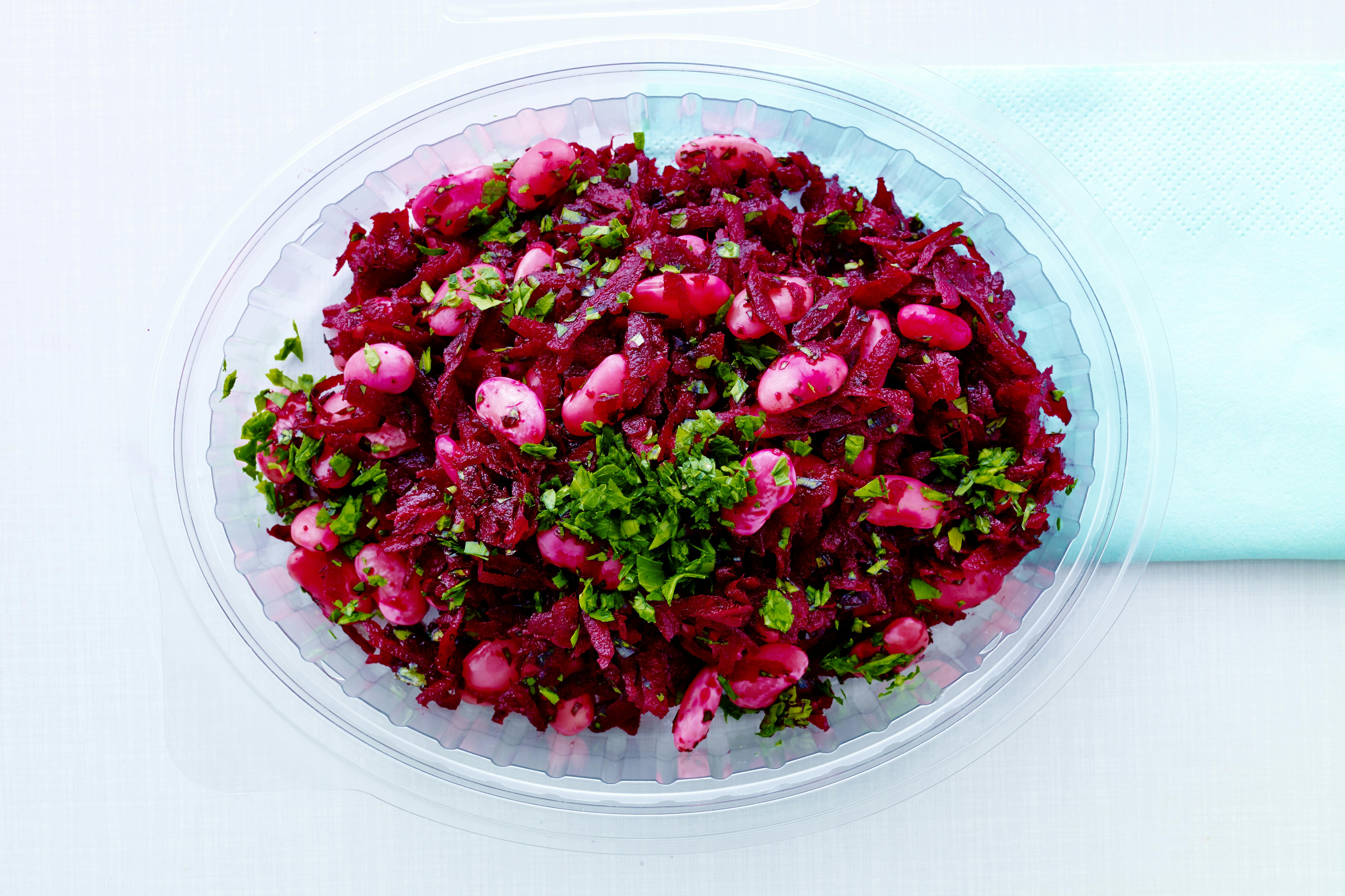 Rødbetråkost med hvite bønner