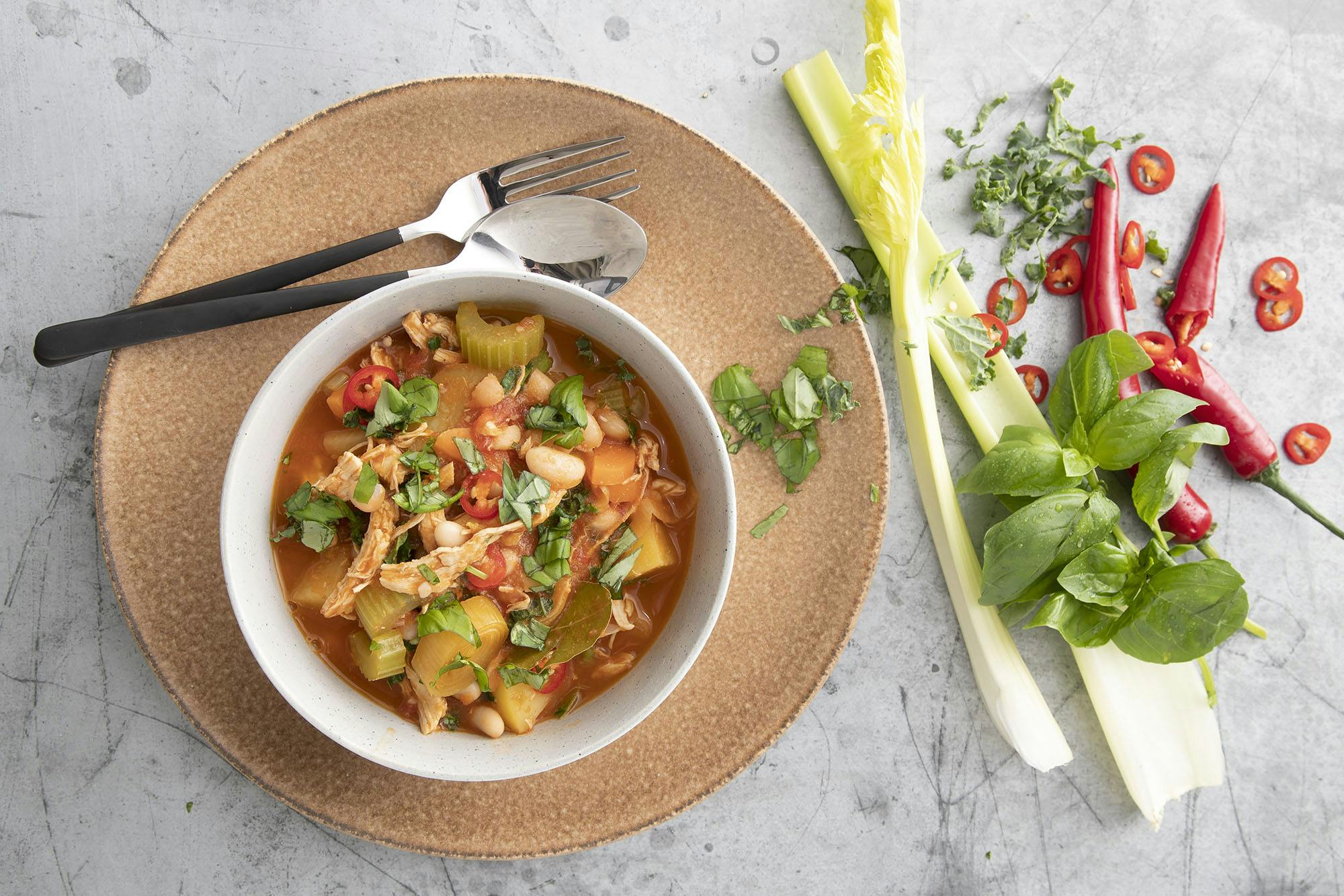 Kyllingsuppe med potet og purre