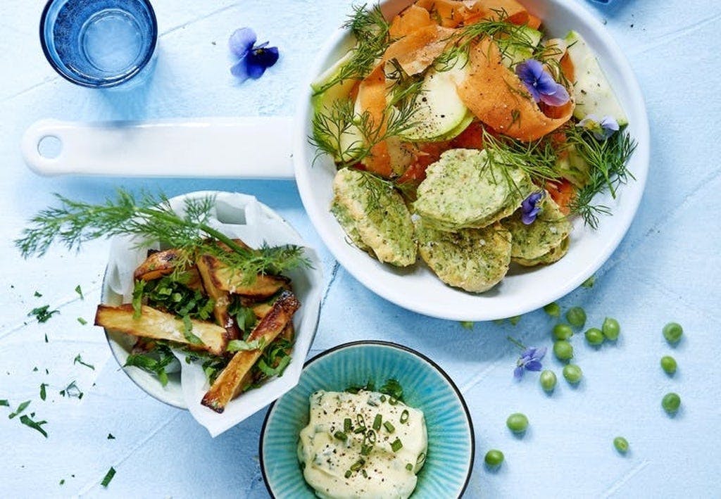 Fiskbiffar med selleri-pommes