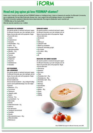 Side i I FORMs FODMAP-liste
