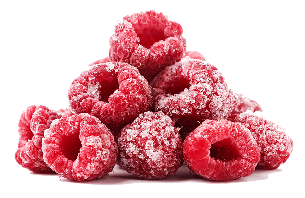 Jäisiä pakastevadelmia