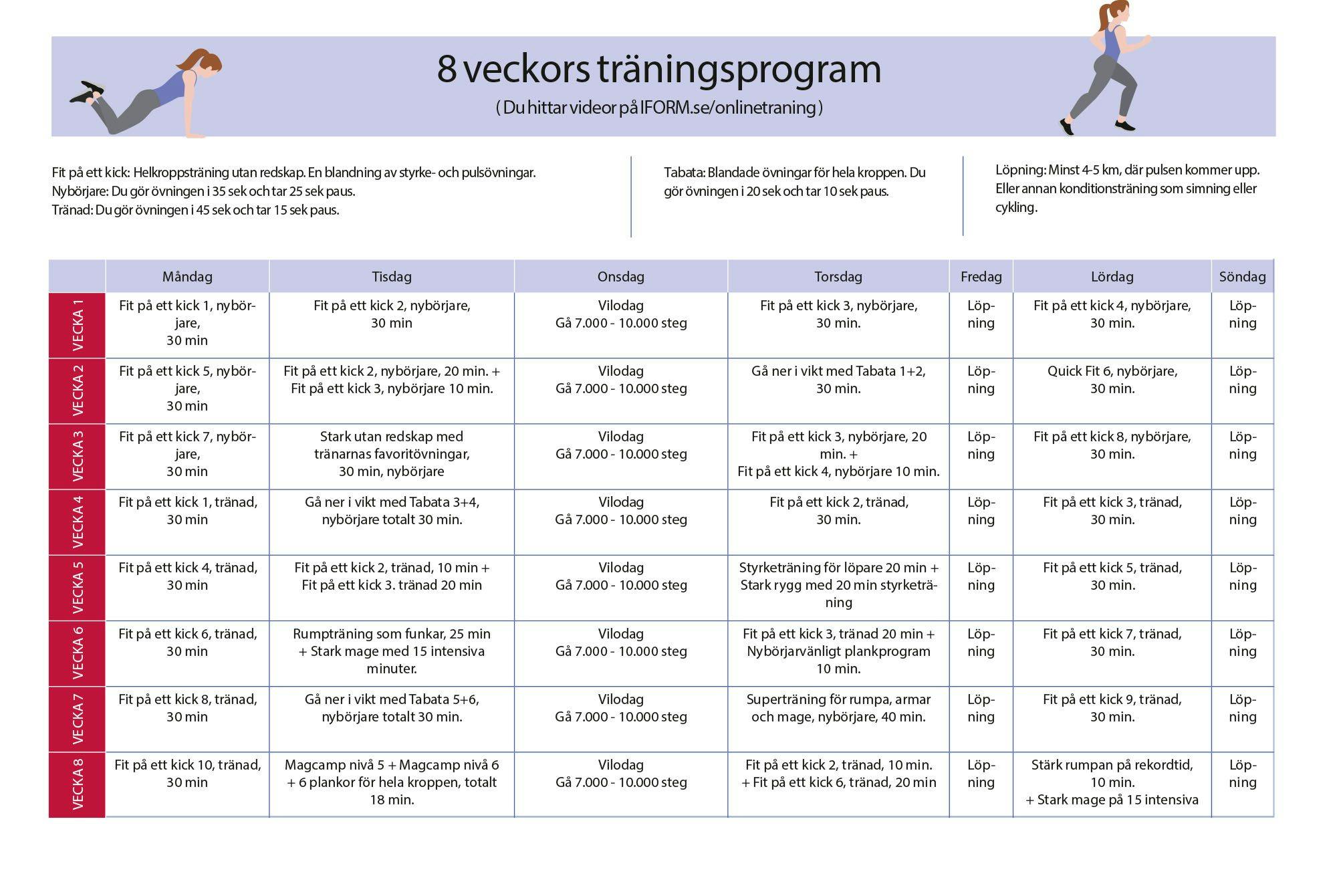 Schema för bootcamp