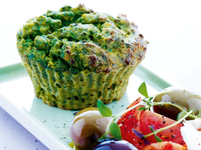 Matpakkemuffins med spinat