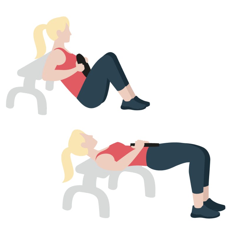 Illustrasjon av hofteløft med vekt