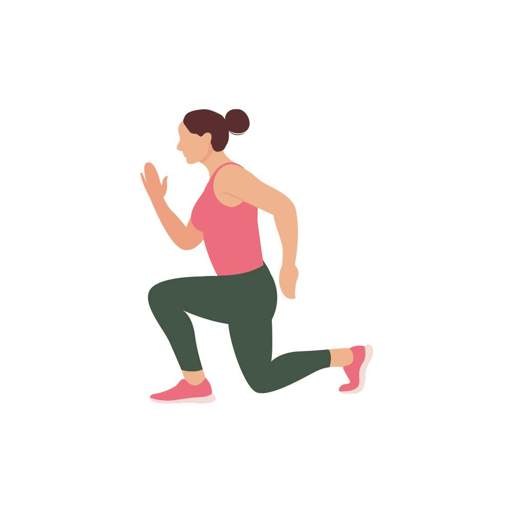 Illustration av kvinna som gör utfall