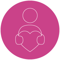 Illustration av människa som håller ett hjärta