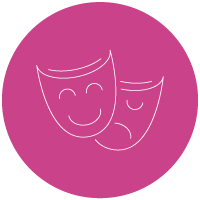 Illustration av två masker