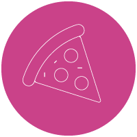 Illustration av pizza