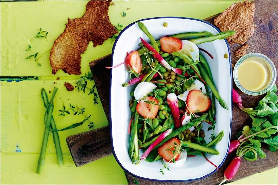 Salat med linser og edamame