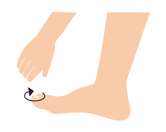 Pyörittele isovarpaan niveltä