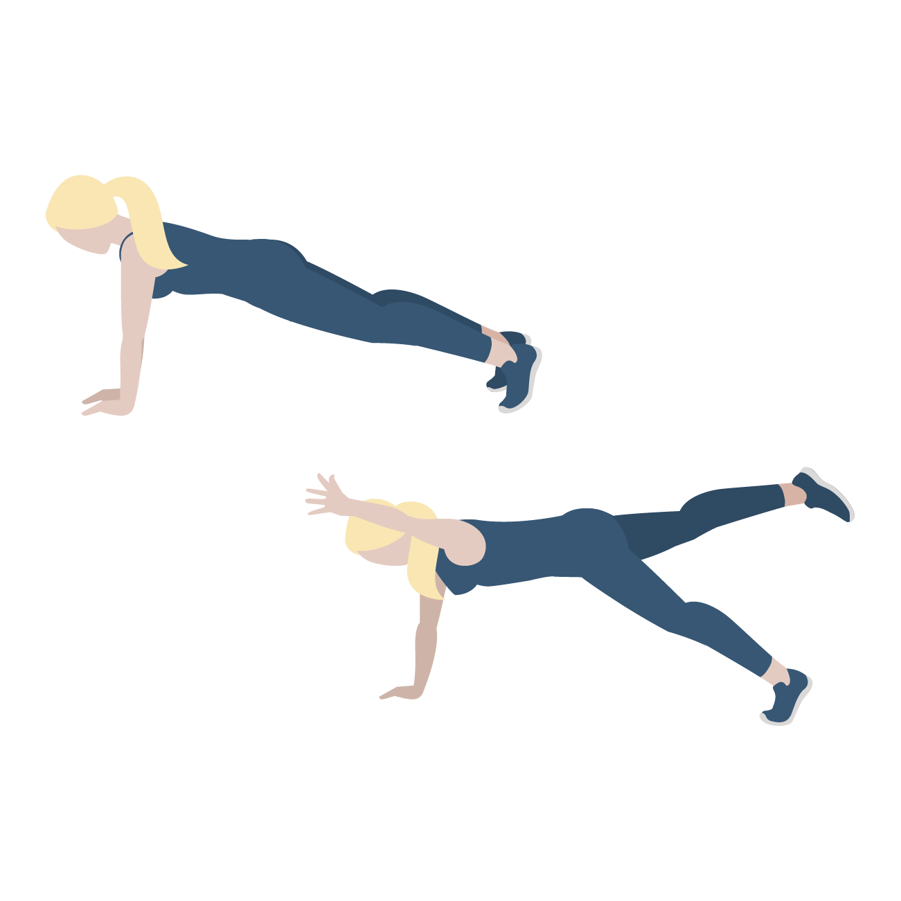 Diagonalløft i planke