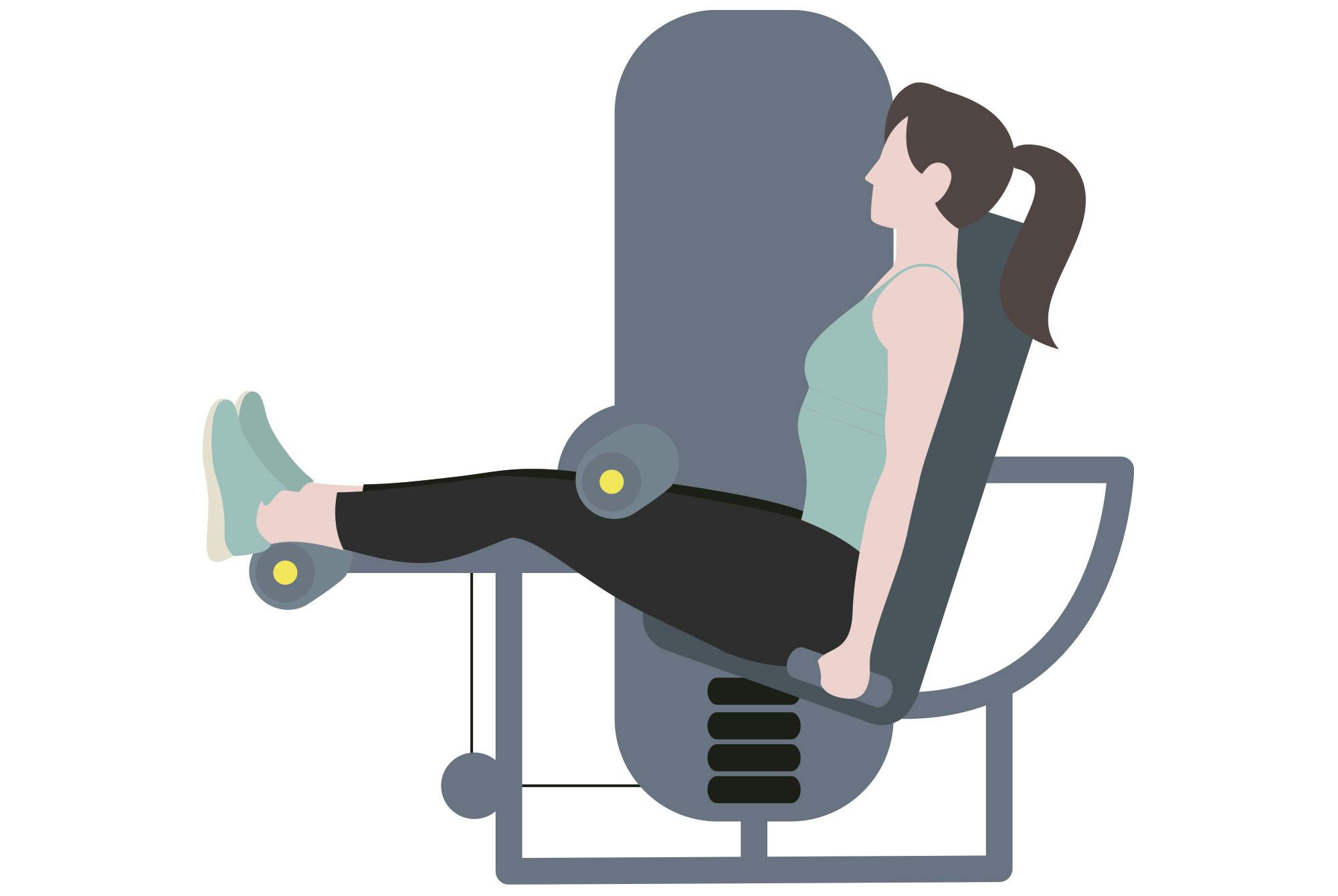 Illustration av kvinna som gör leg curl