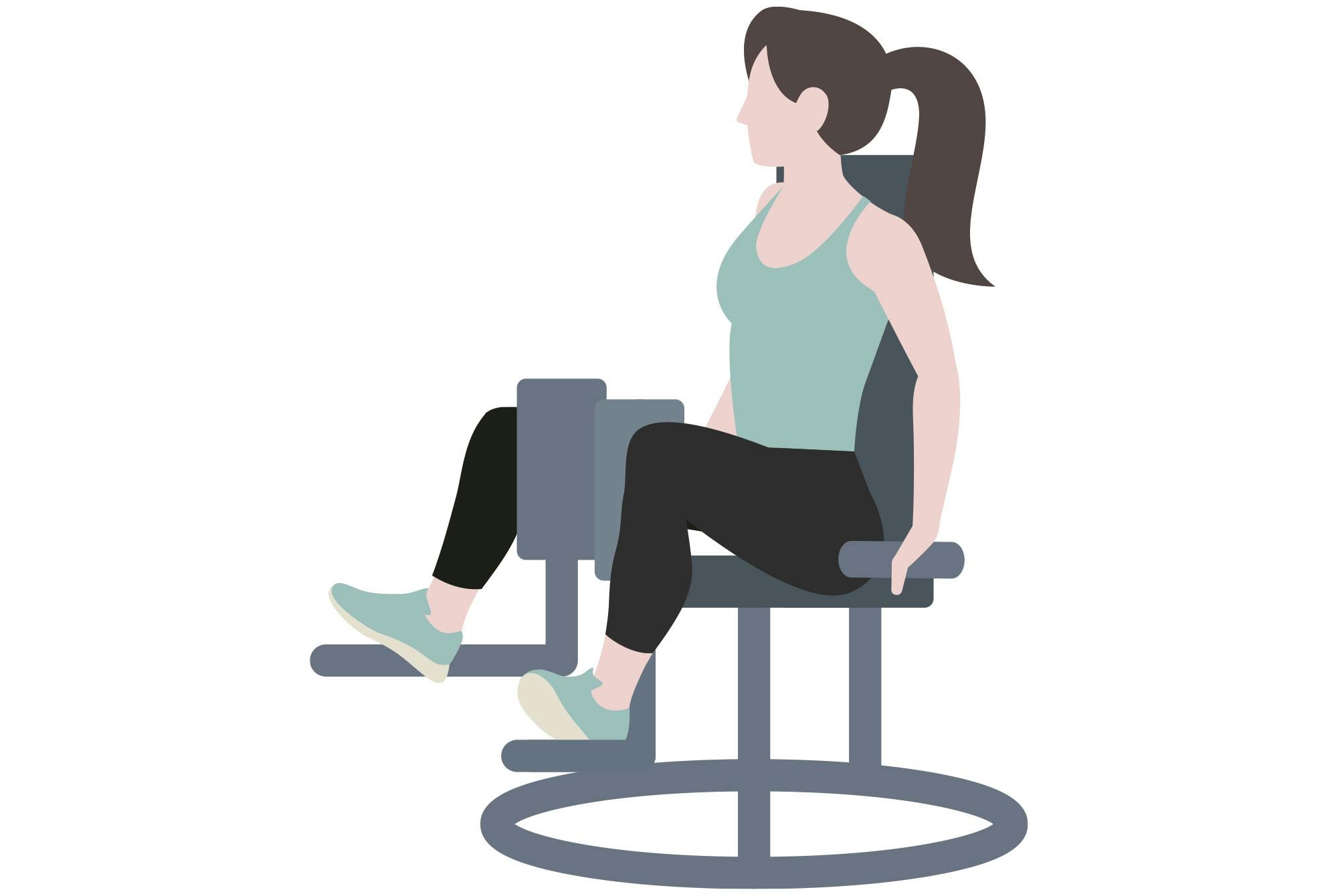 Illustration av kvinna som gör thigh press