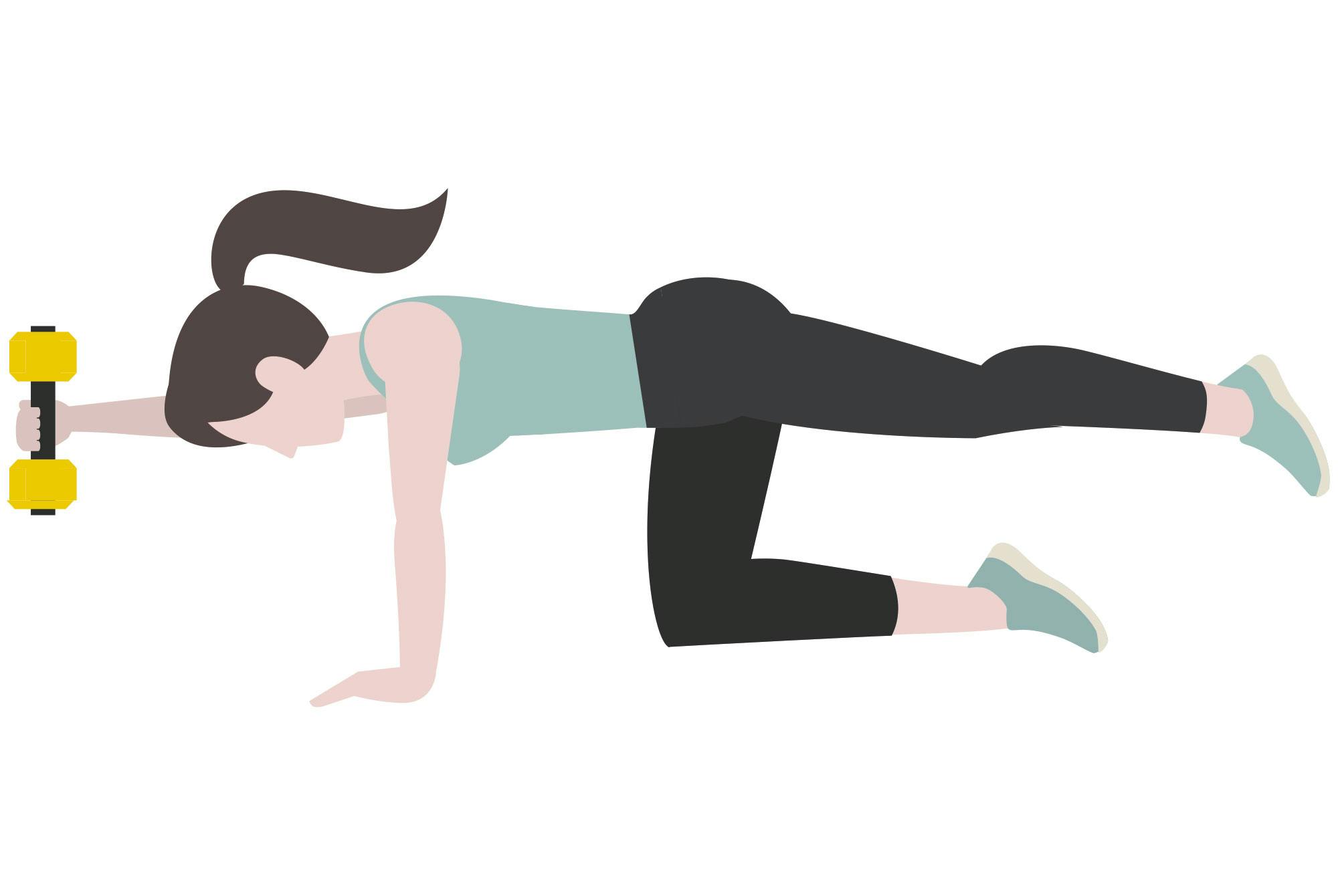 Illustration av kvinna som gör diagonallyft