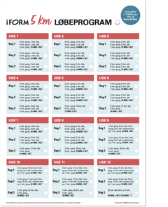 PDF med løbeprogram begynder – løbeprogram 5 km på 12 uger
