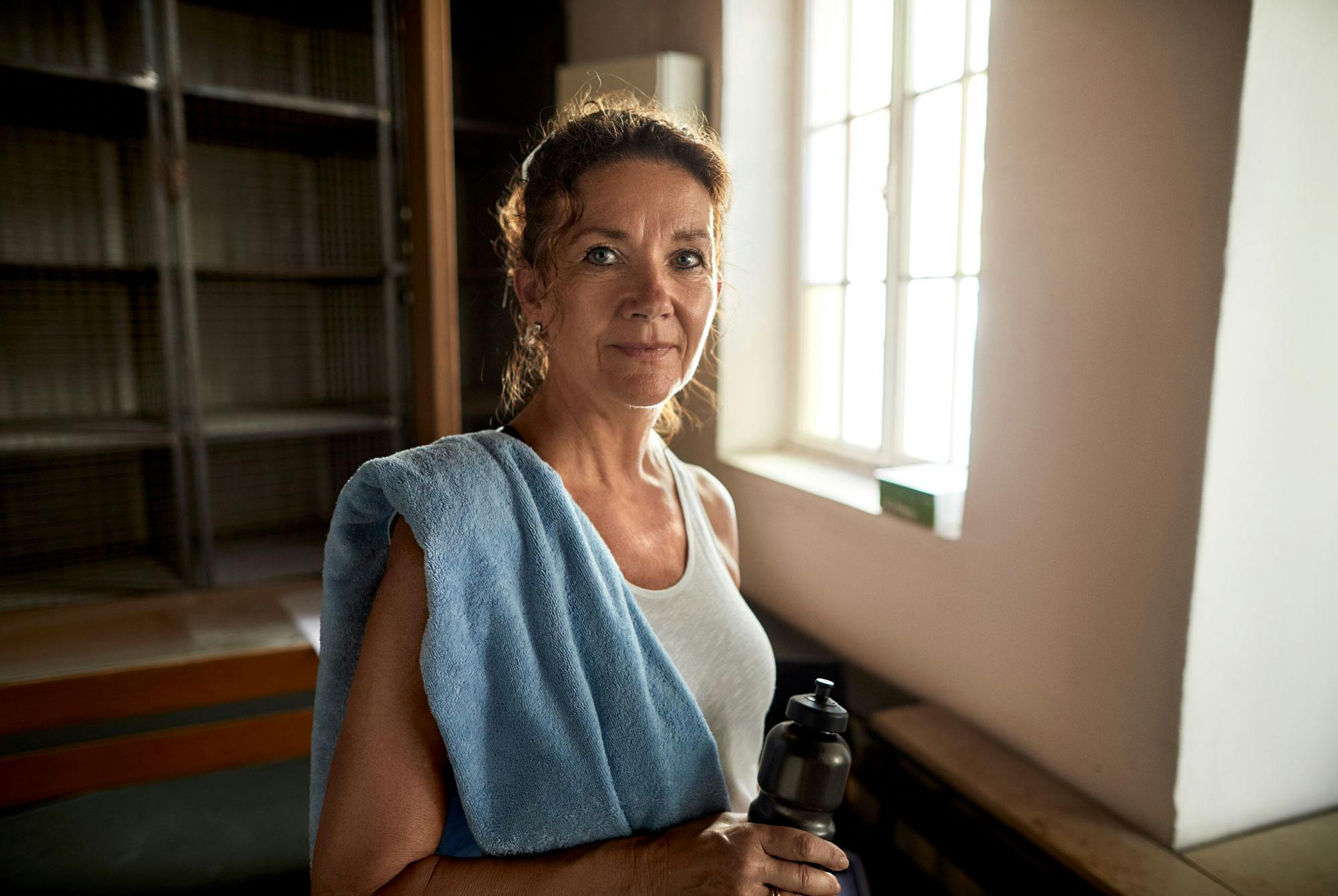 Moden kvinde efter træning