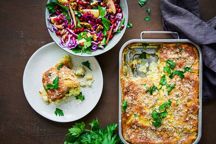 Kukkakaali-kinkkugratiini.