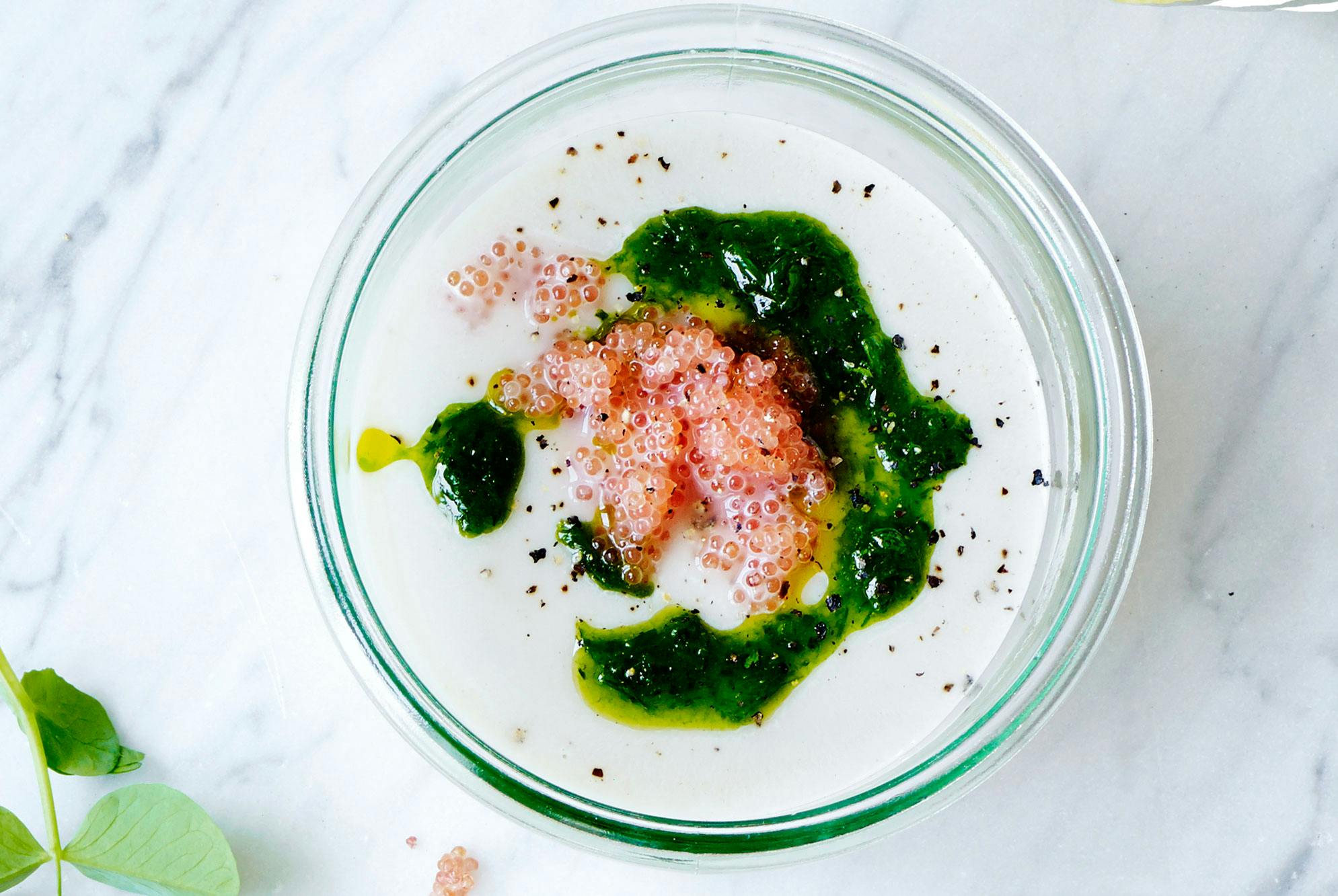 Blomkålsuppe med rognkjeksrogn
