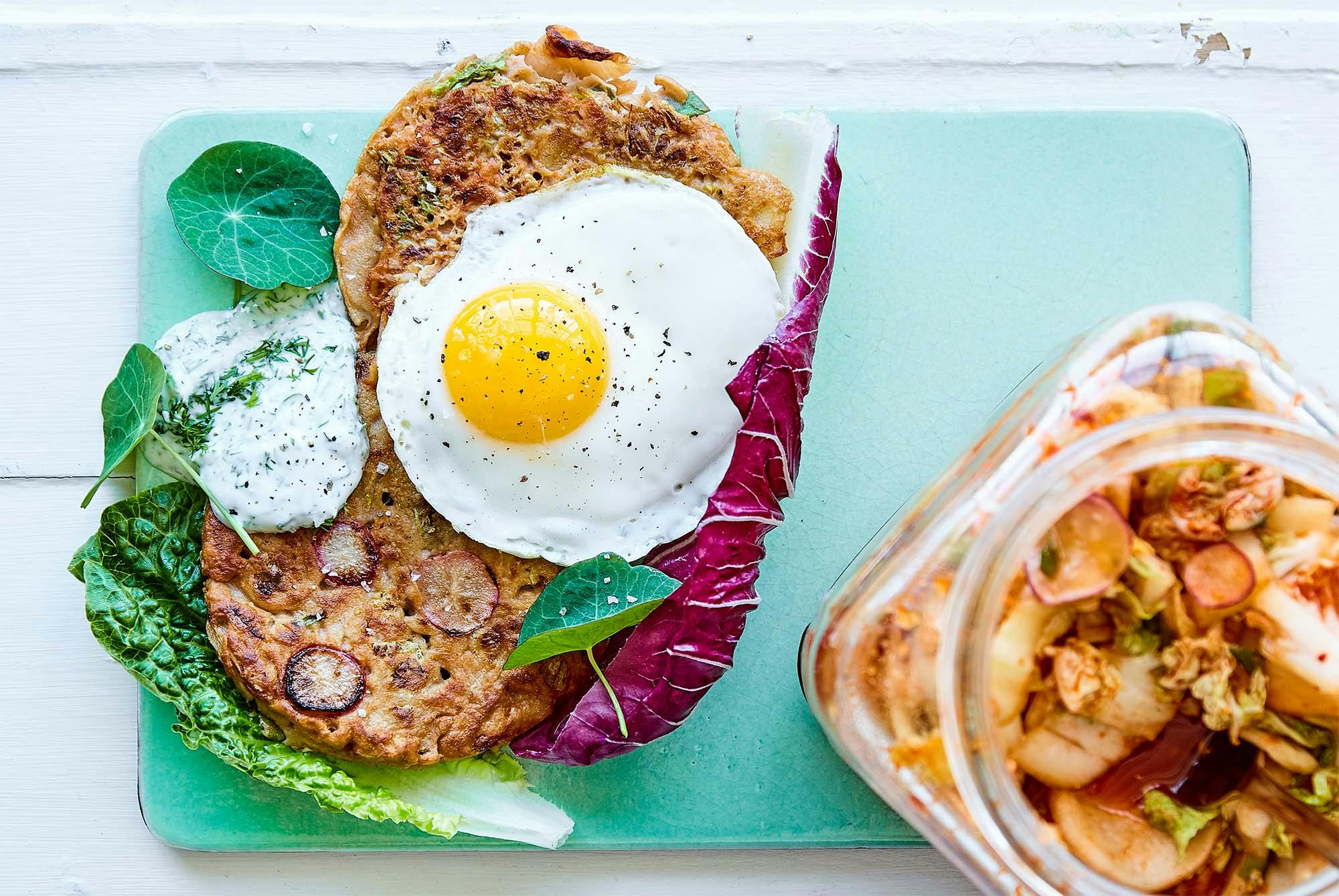 Bovetepannkakor med kimchi