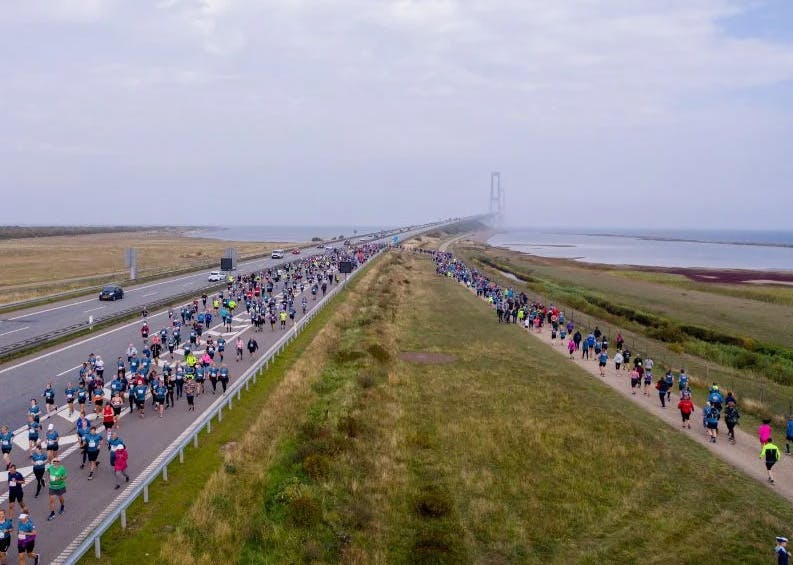 Løbere på Storebæltsbroen