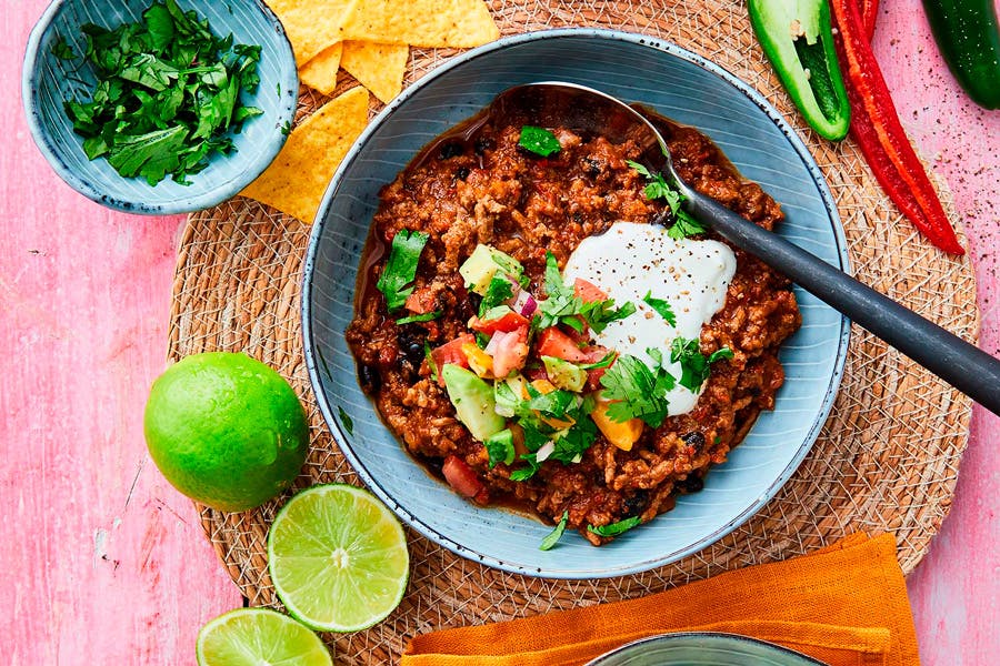 Chili con carne med squash