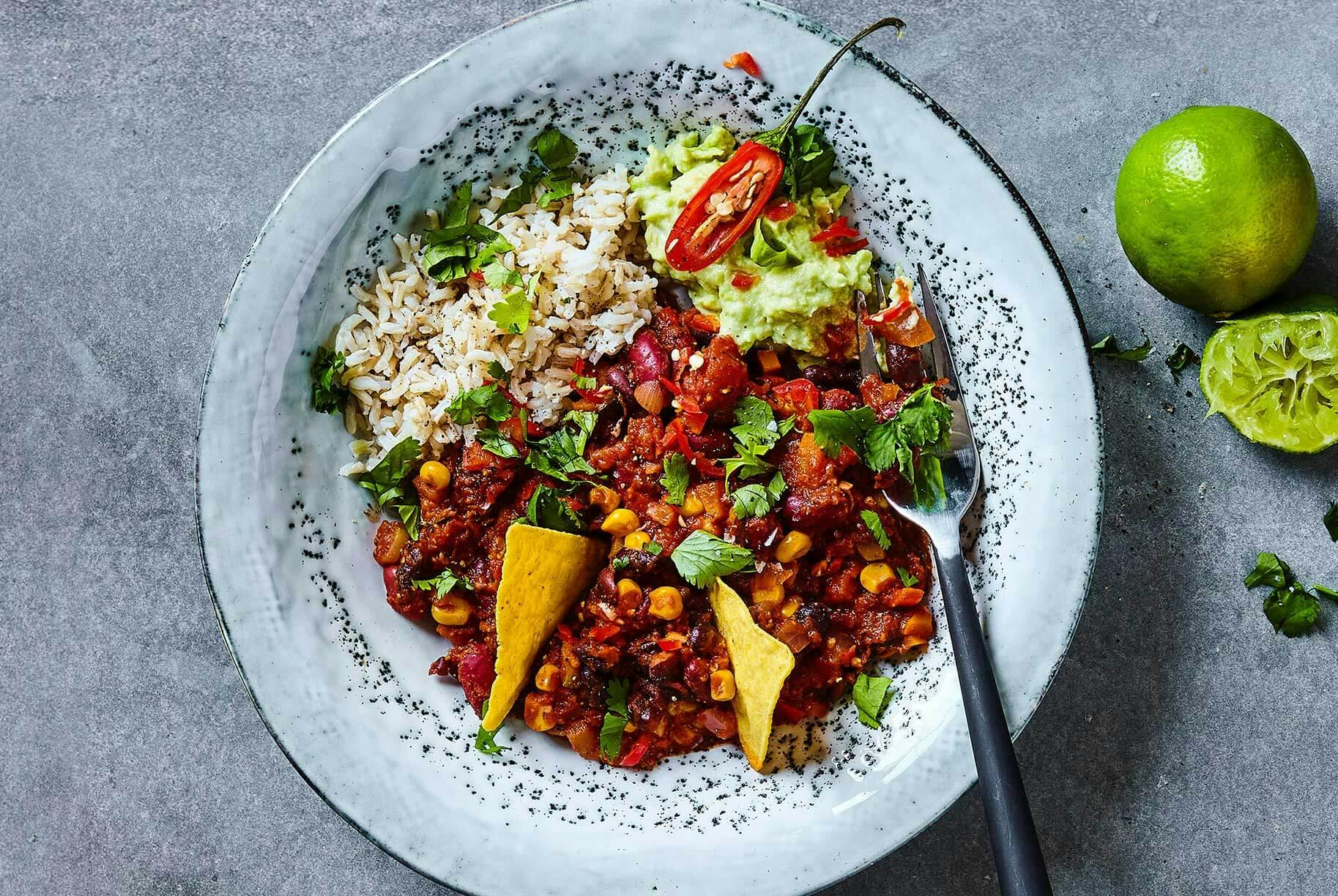 Chili sin carne 16/8-pätkäpaastolle.