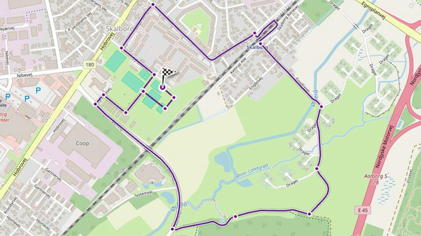 Rute til DHL Stafetten Aalborg