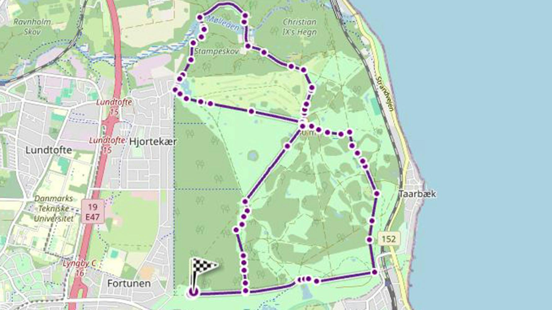 Eremitageløbet rute