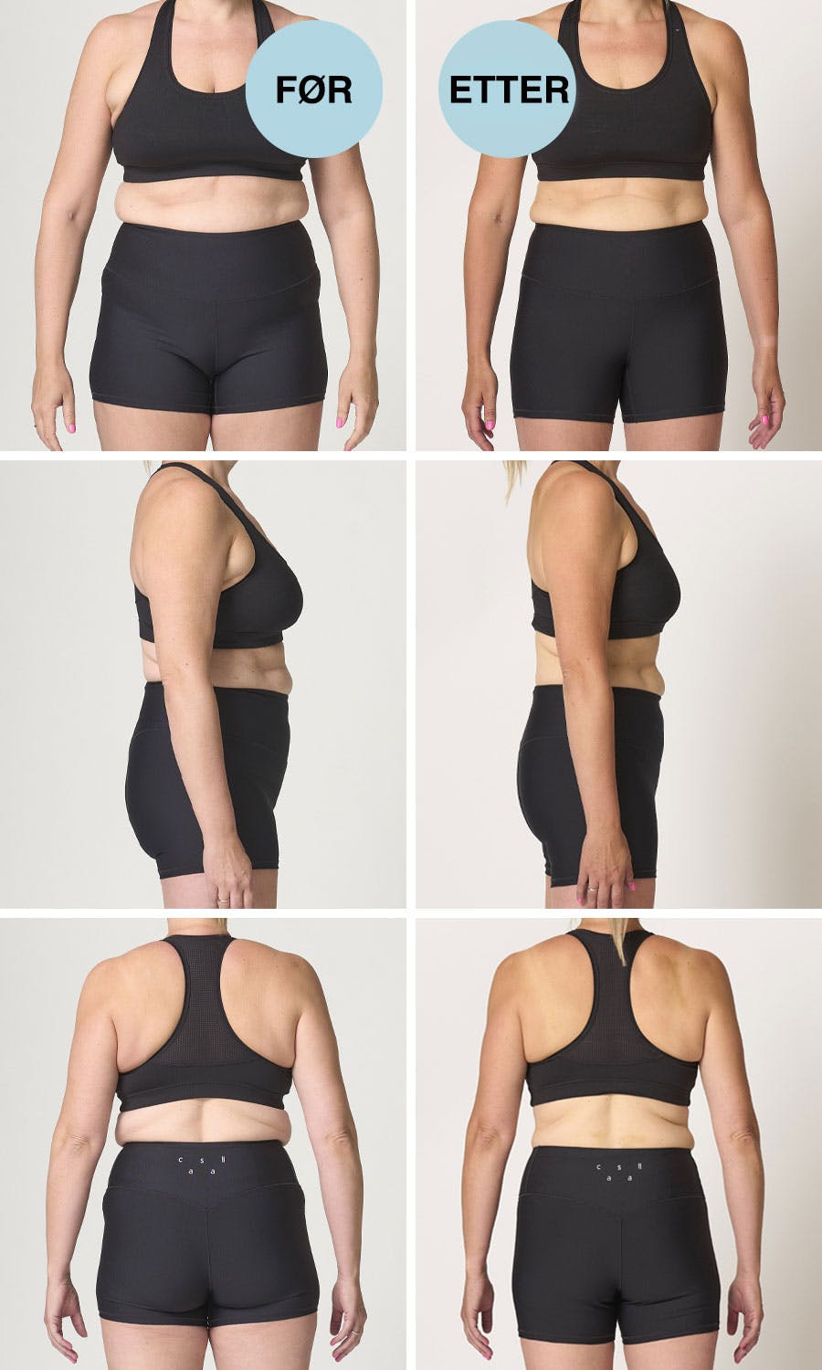 Eva, kostplan-case, før og etter