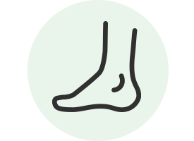 Illustration af fod – bevægelse kan give bedre søvn trods smerter