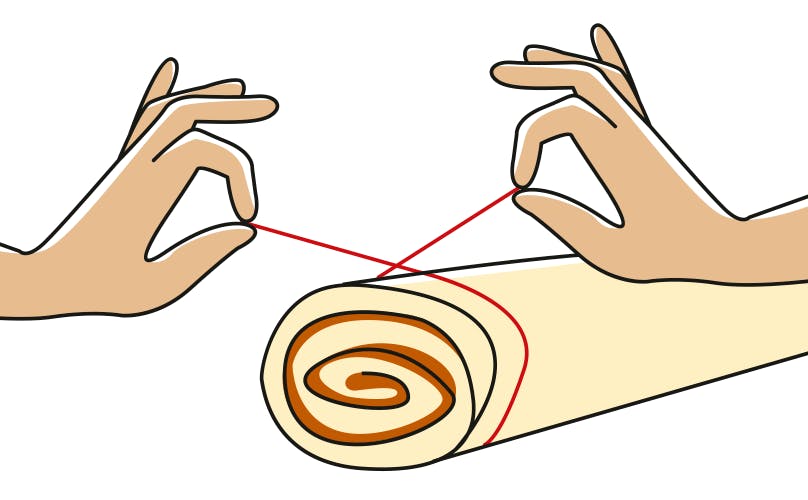 Sådan skærer man flotte, runde kanelsnegle?