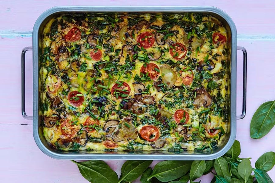 Frittata i et fat