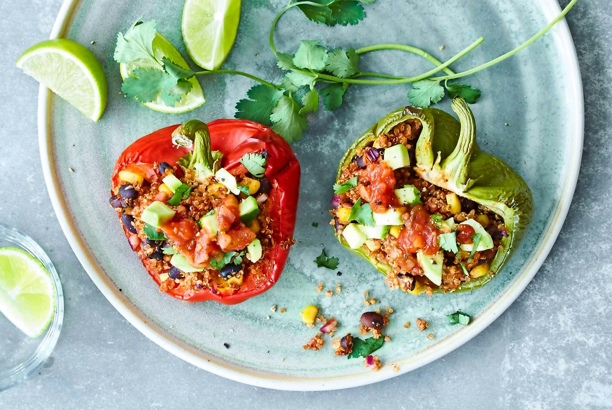 Fyllda paprikor med vegetarisk meximix