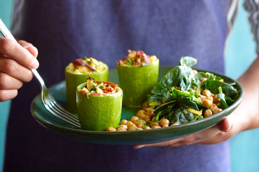 Fyldte squash på tallerken