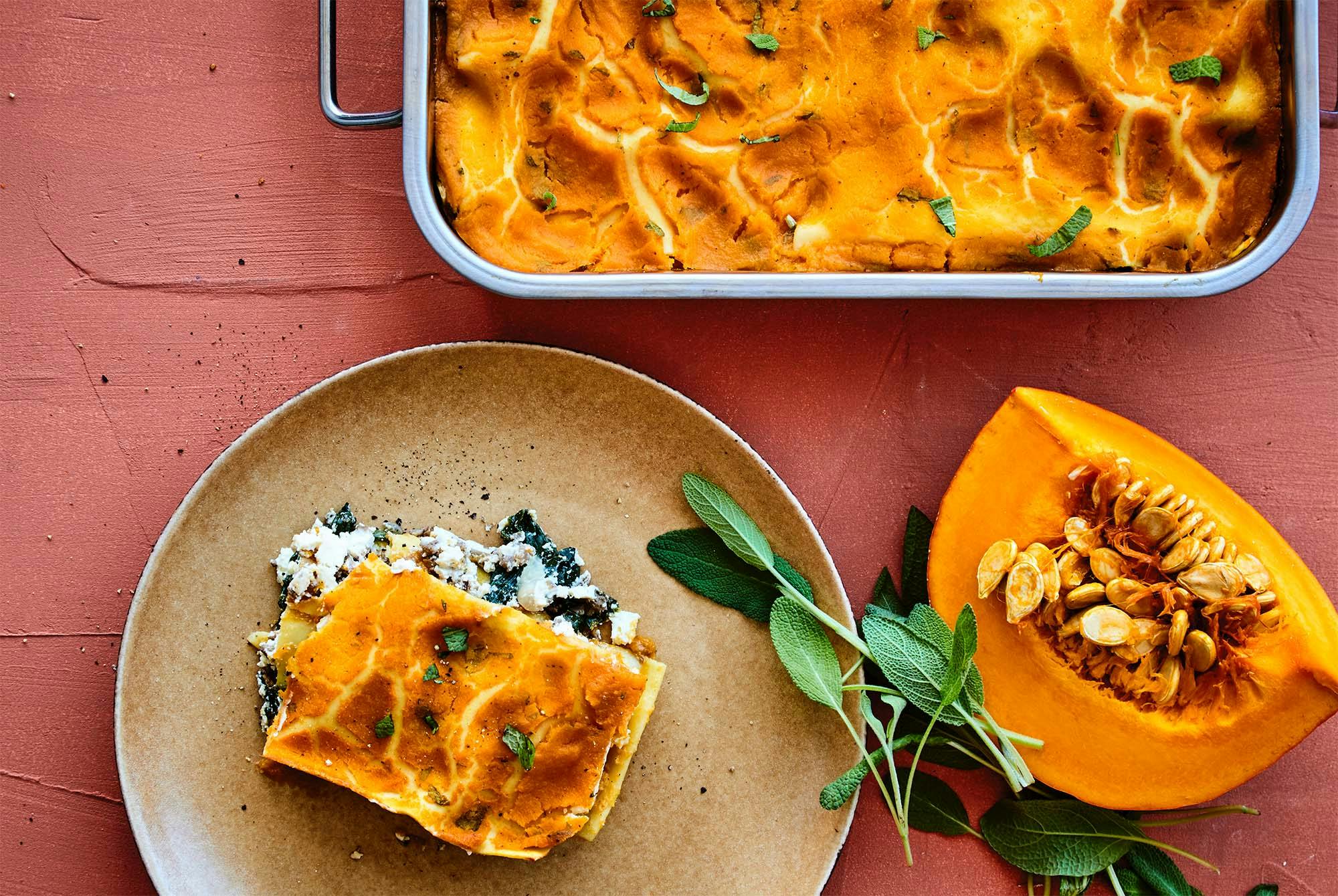 Lasagne med gresskar og ricotta