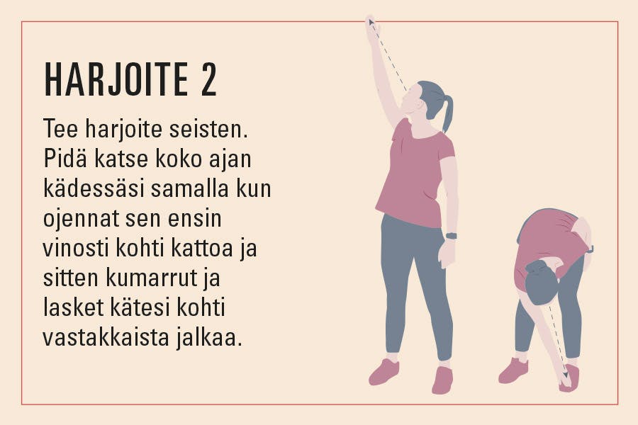 Kuvitus harjoite seisten