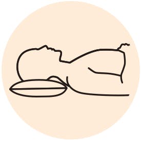 Illustration af sovestilling, kink i nakken