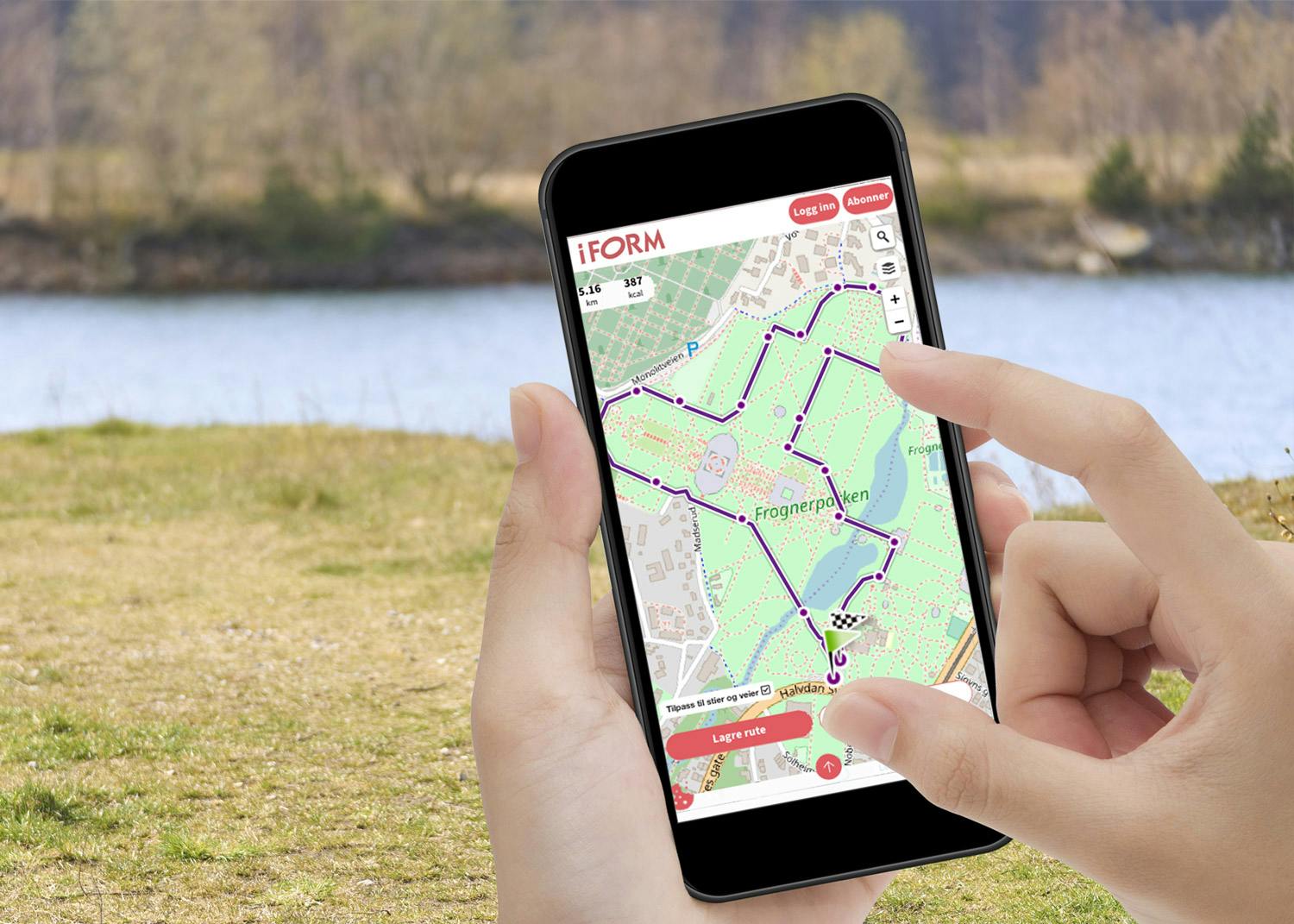 Tegn og mål opp løpe-, sykkel- eller vandreruten din med I FORMs ruteplanlegger