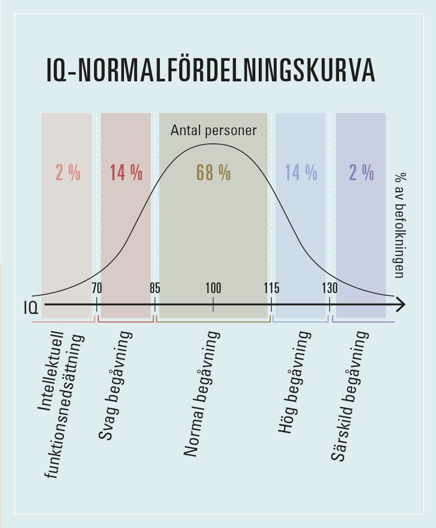 Normalfördelningskurva för intelligenskvot