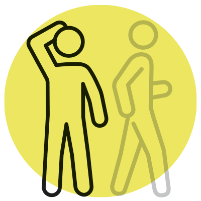 Figur af en person, der bliver forladt af en anden.