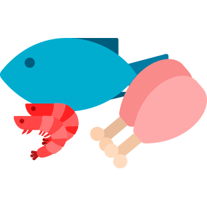 DASH grafik af proteiner; fisk, skaldyrpg fjerkræ