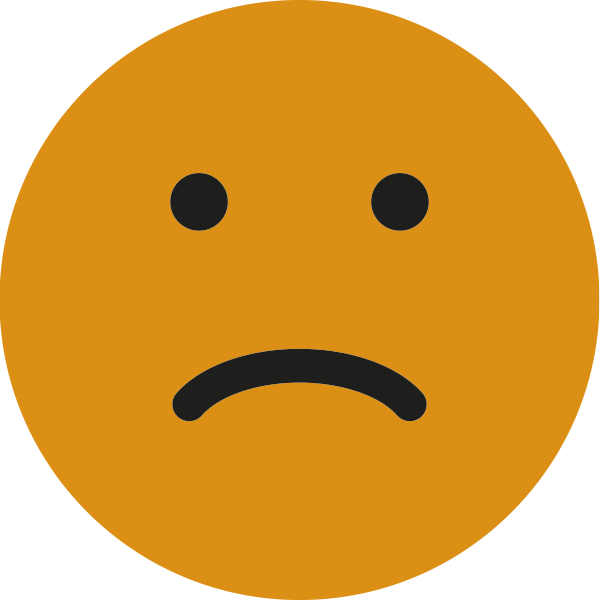 Oranssi harmihymiö - hyvin kuormittunut.